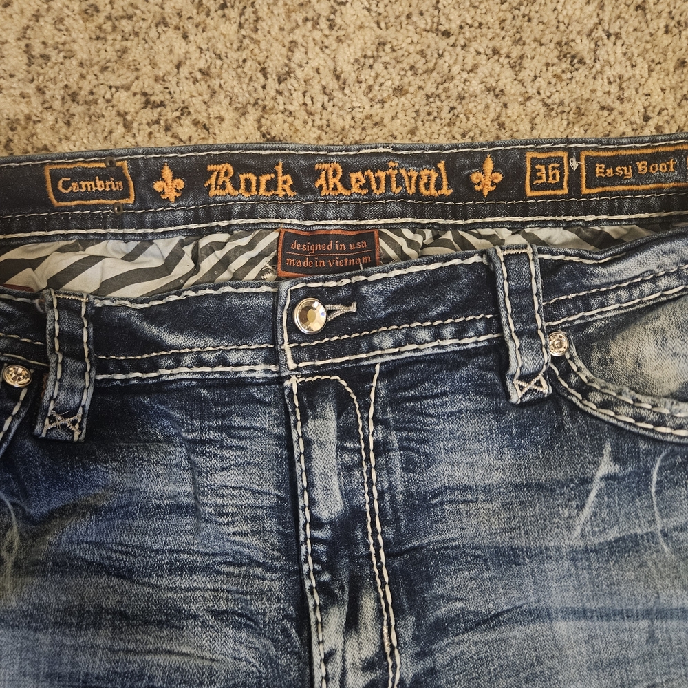Rock Revival Cambria Easy Boot Stretch Distressed Jeans - Picture 2 of 6